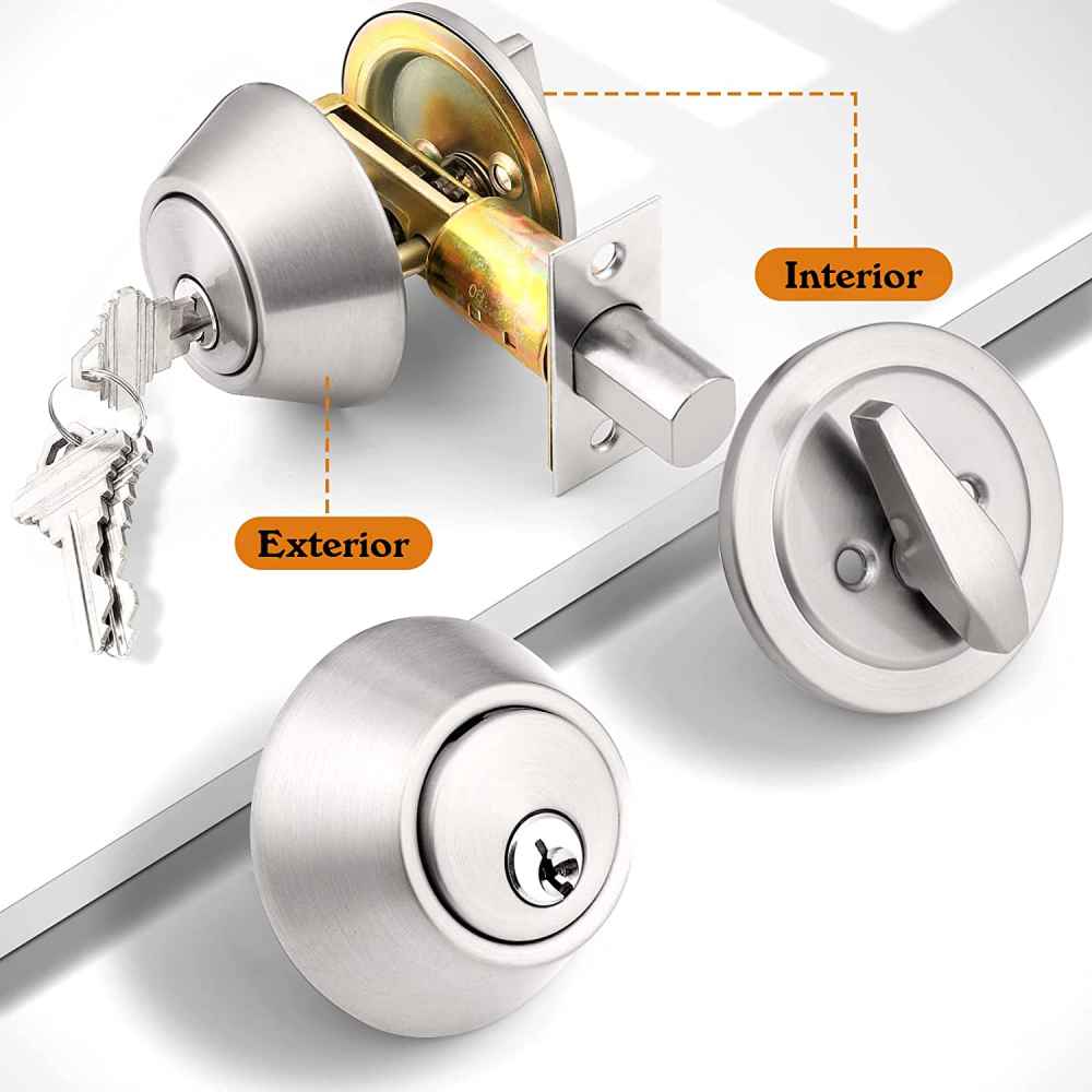2.56-in. x 0.03-in. Stainless Steel Door Lock In Brushed Nickel