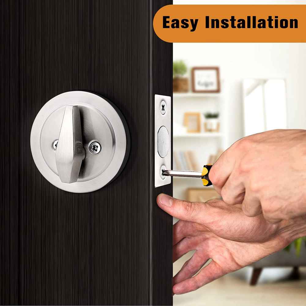 2.56-in. x 0.03-in. Stainless Steel Door Lock In Brushed Nickel