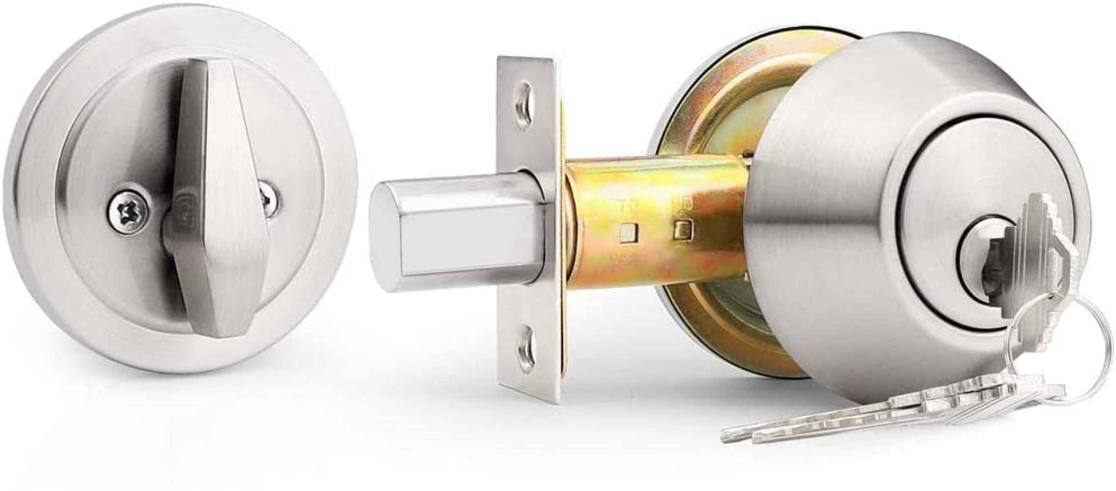 2.56-in. x 0.03-in. Stainless Steel Door Door Lock In Brushed Nickel