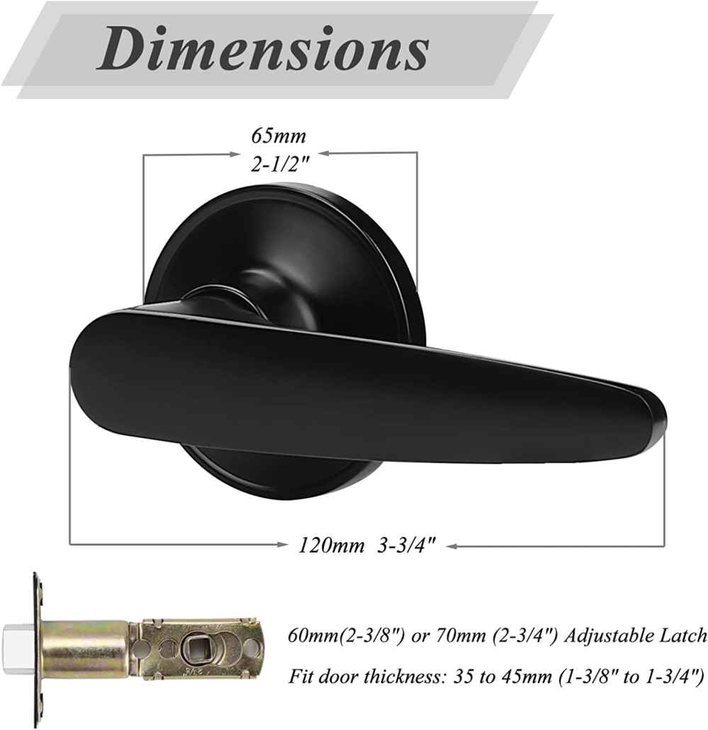 2.5-in. x 0.01-in. Zinc Alloy Door Lock In Black