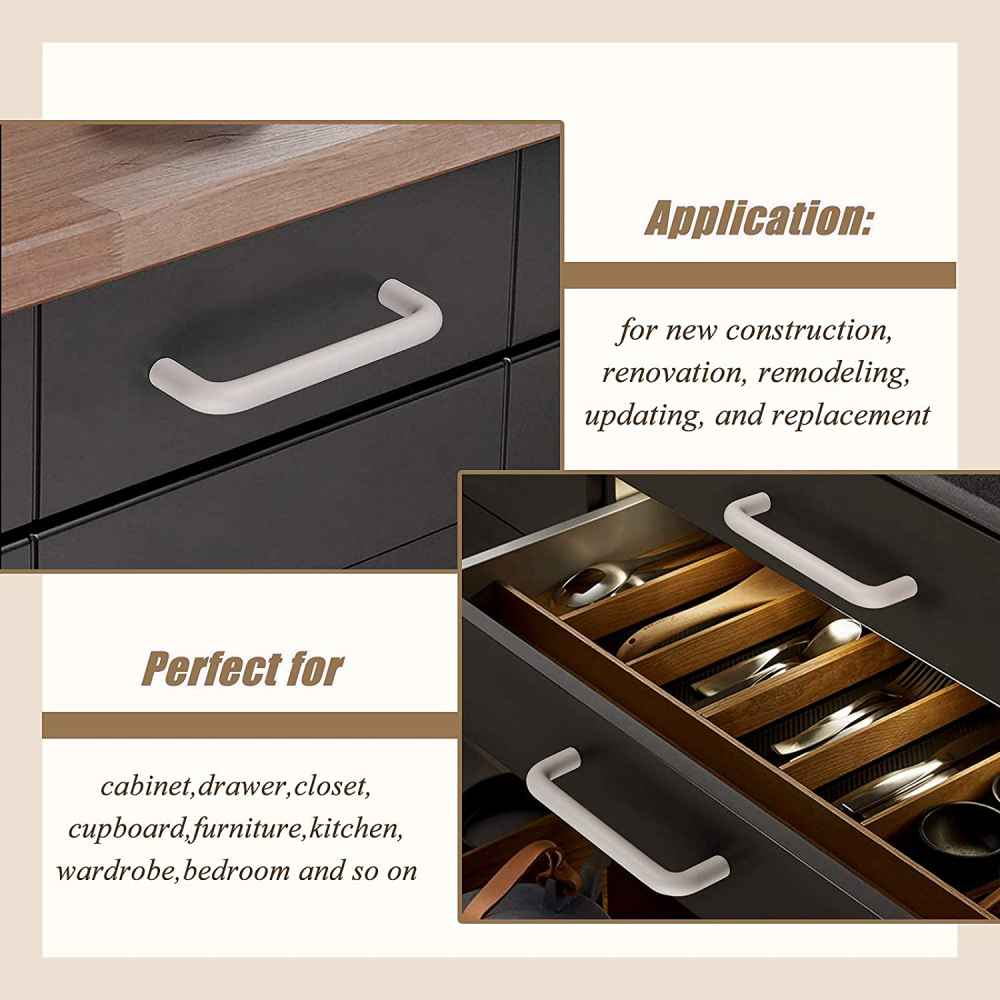 4.02-in. x 1.25-in. Plastic Cabinet Handle In White