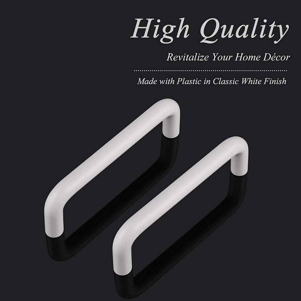 4.02-in. x 1.25-in. Plastic Cabinet Handle In White