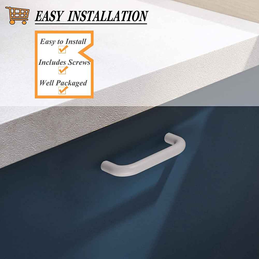 4.02-in. x 1.25-in. Plastic Cabinet Handle In White