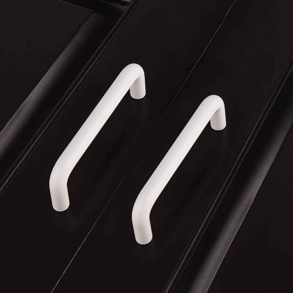 4.02-in. x 1.25-in. Plastic Cabinet Handle In White