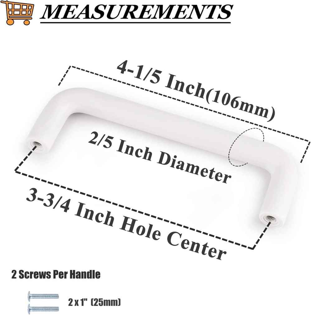 4.02-in. x 1.25-in. Plastic Cabinet Handle In White