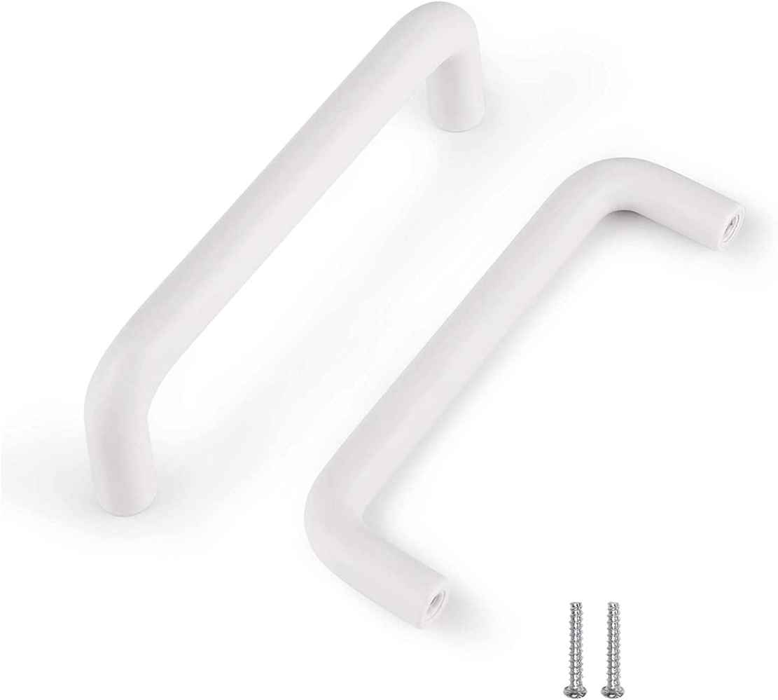 4.02-in. x 1.25-in. Plastic Cabinet Cabinet Handle In White