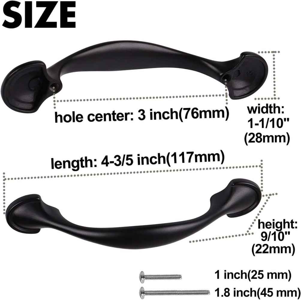 4.06-in. x 0.9-in. Zinc Alloy Cabinet Handle In Black