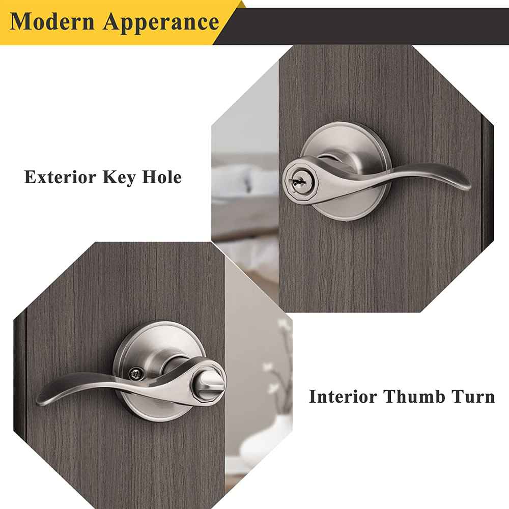 4-in. x 0.03-in. Zinc Alloy Door Lock In Satin Nickel