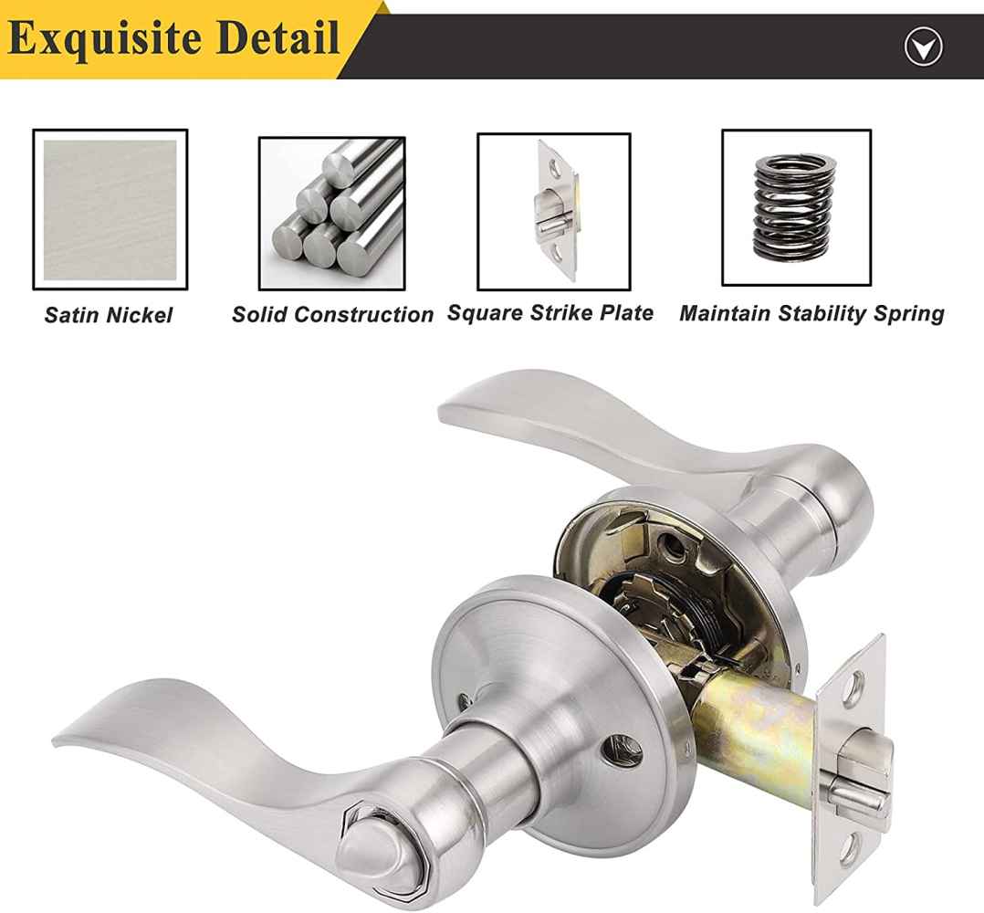 4-in. x 0.03-in. Zinc Alloy Door Lock In Satin Nickel