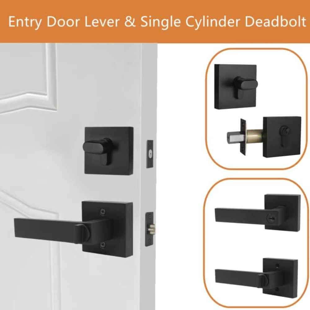 5-in. x 1.3-in. Stainless Steel Door Lock In Black