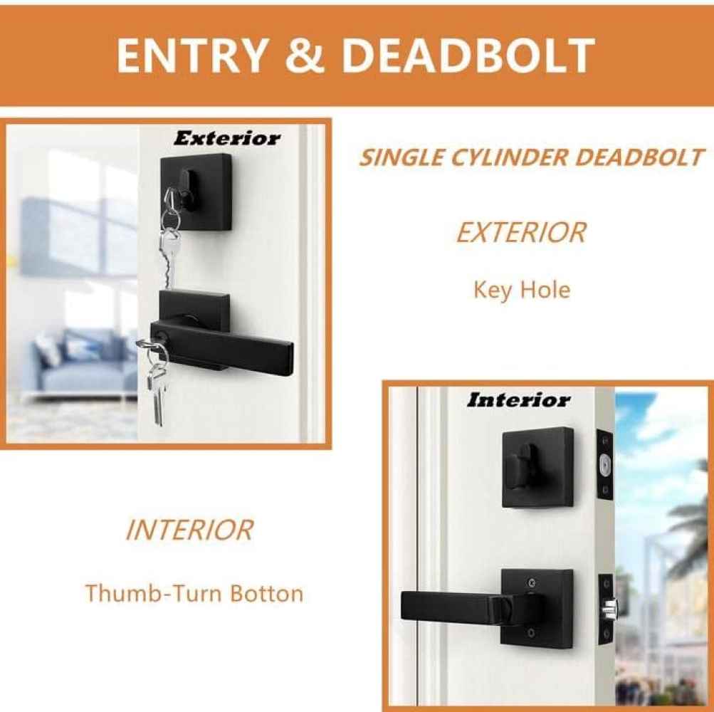 5-in. x 1.3-in. Stainless Steel Door Lock In Black