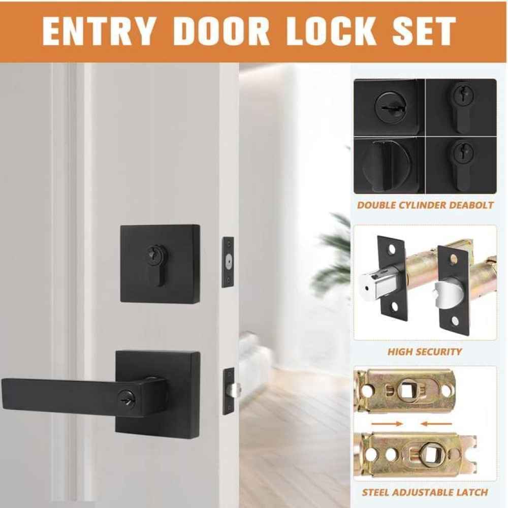 5-in. x 0.03-in. Stainless Steel Door Lock In Black