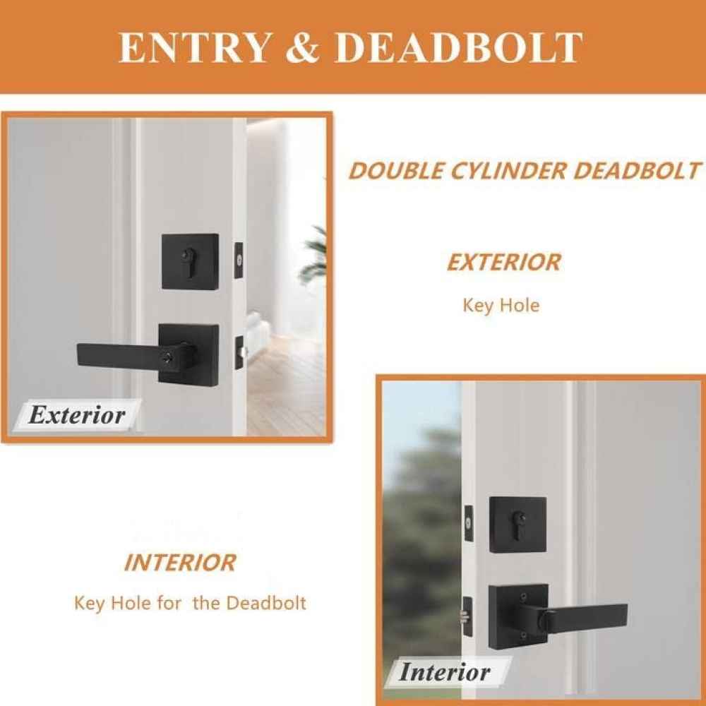 5-in. x 0.03-in. Stainless Steel Door Lock In Black