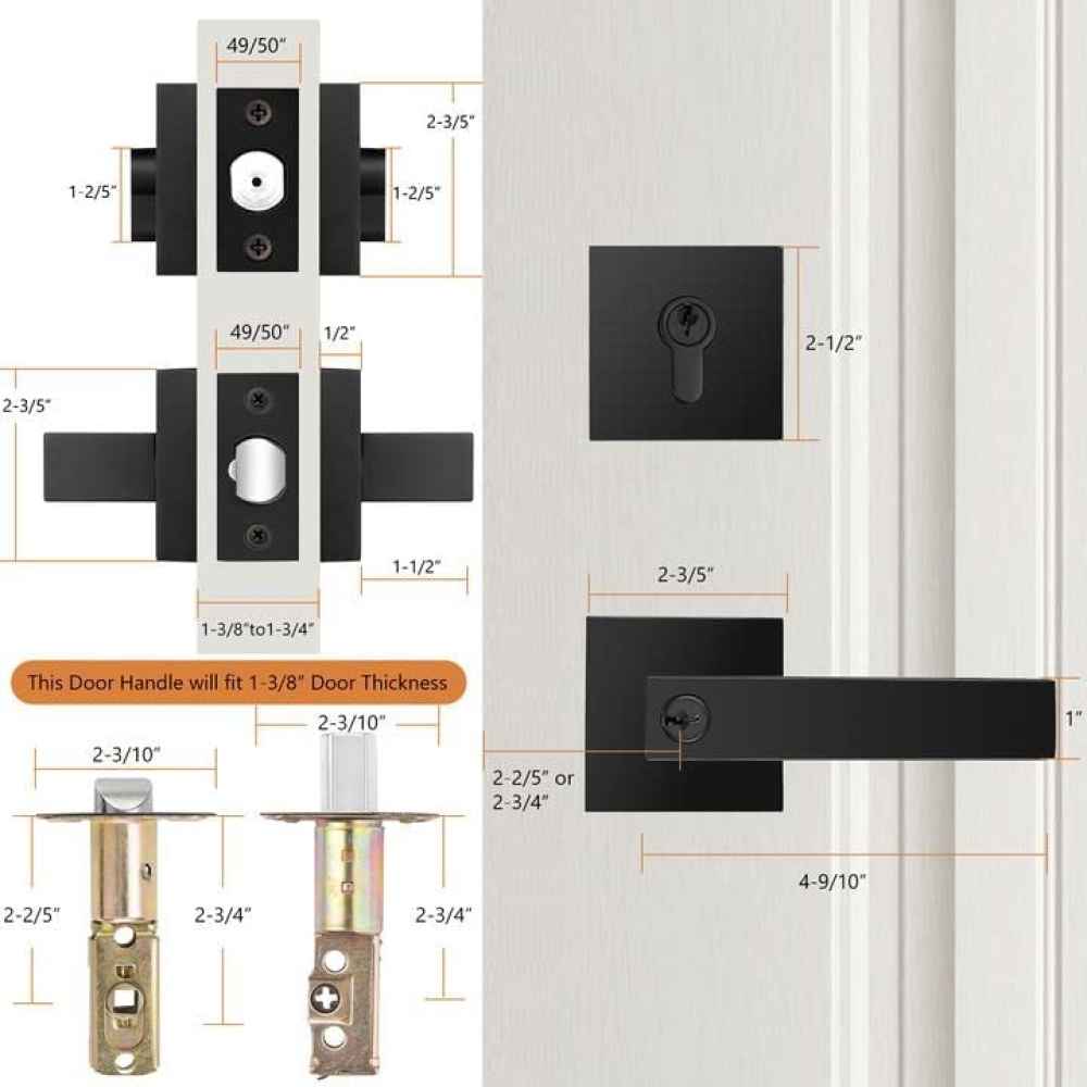 5-in. x 0.03-in. Stainless Steel Door Lock In Black