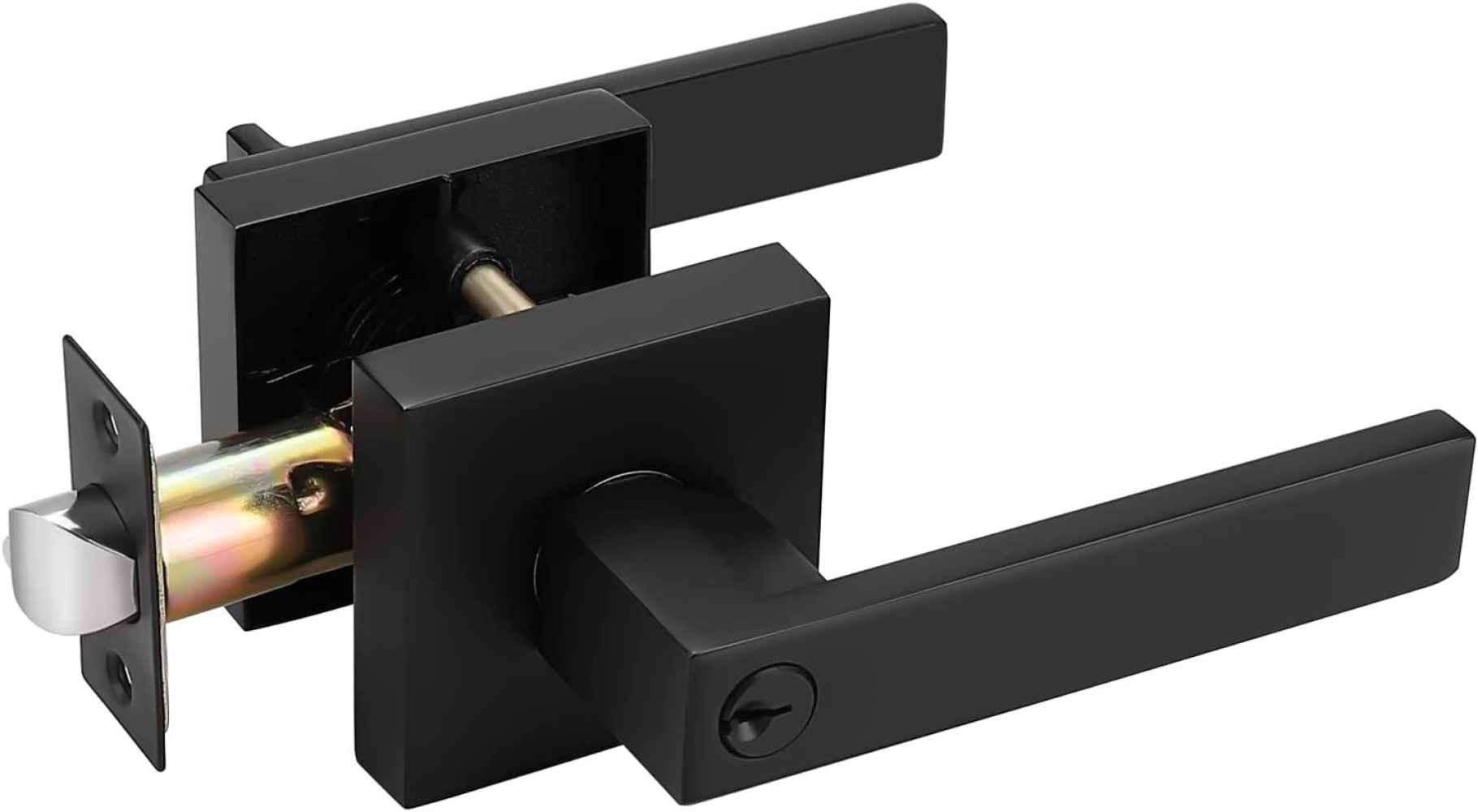 1.18-in. x 0.03-in. Zinc Alloy Door Door Lock In Black
