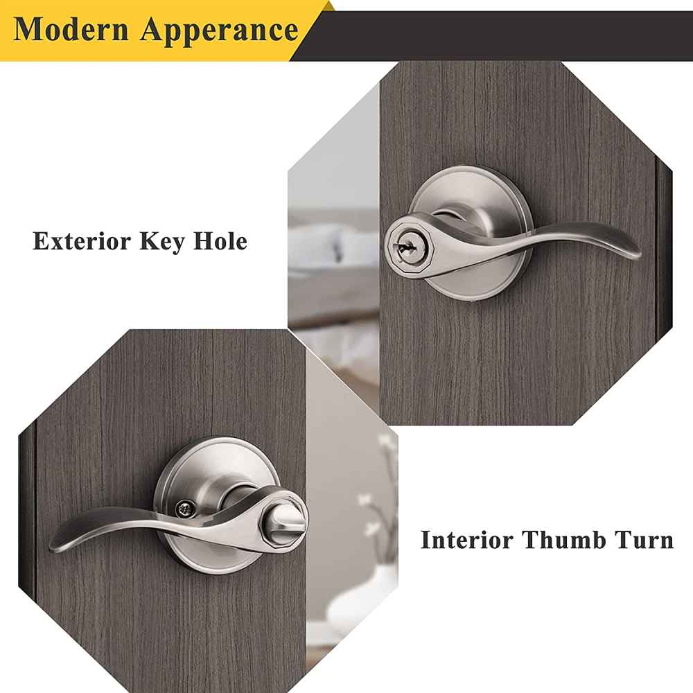 2.5-in. x 0.03-in. Stainless Steel Door Lock In Brushed Nickel
