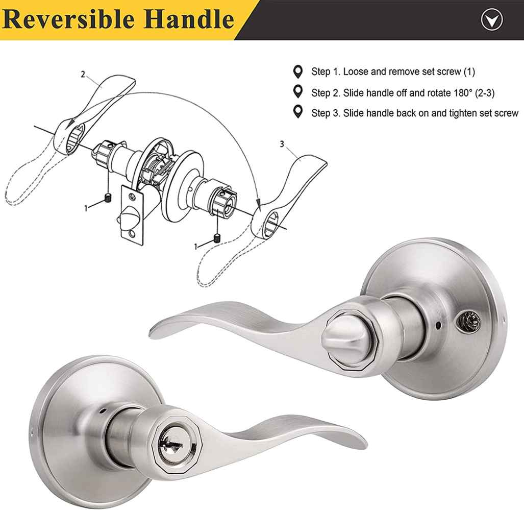 2.5-in. x 0.03-in. Stainless Steel Door Lock In Brushed Nickel