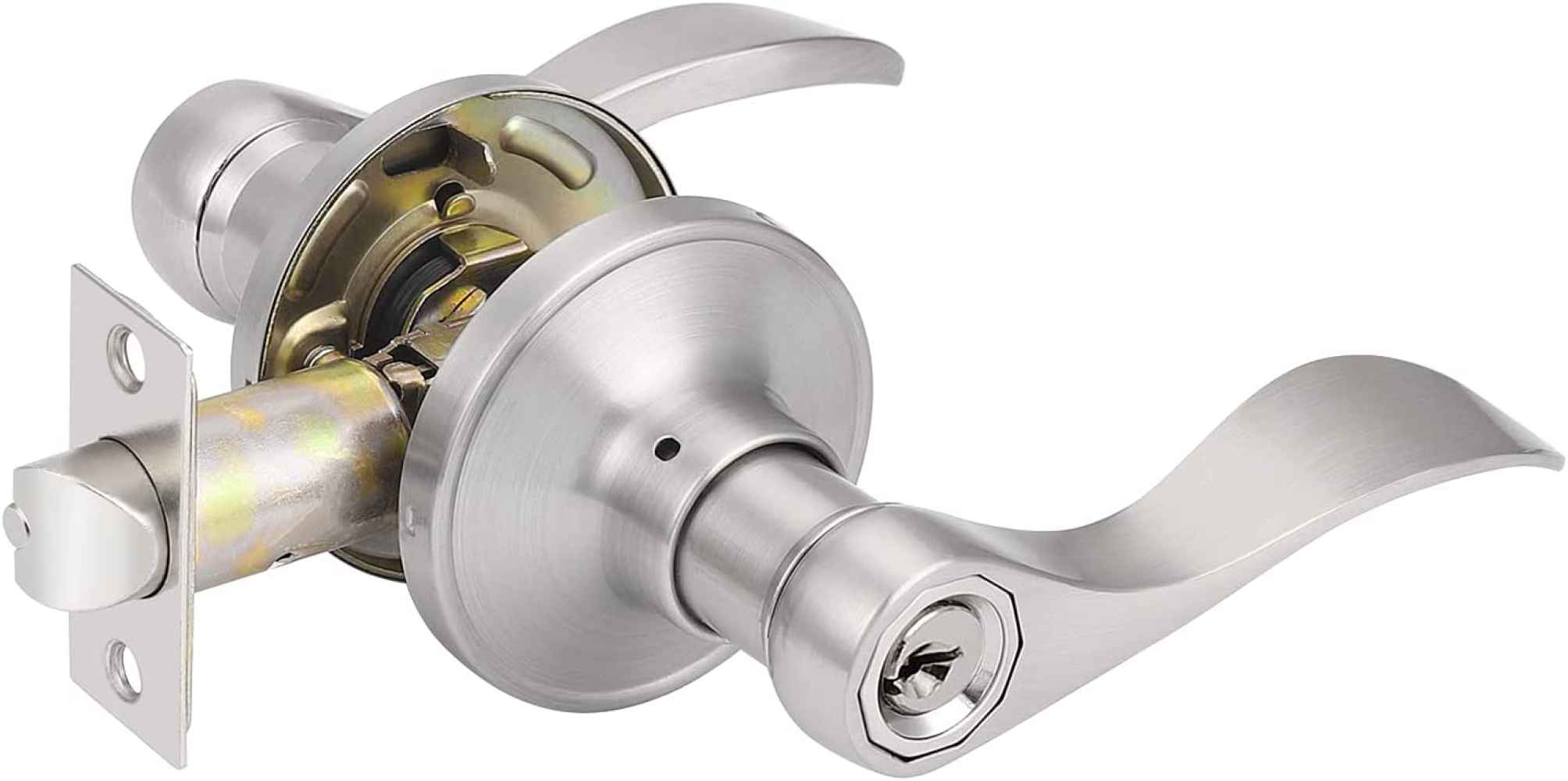 2.5-in. x 0.03-in. Stainless Steel Door Door Lock In Brushed Nickel