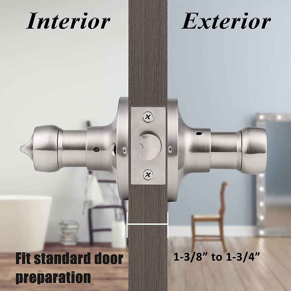 2.5-in. x 0.03-in. Stainless Steel Door Lock In Brushed Nickel