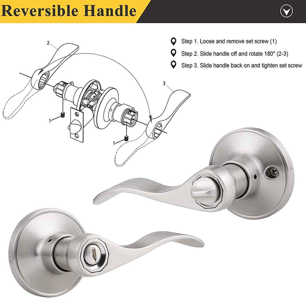2.5-in. x 0.03-in. Stainless Steel Door Lock In Brushed Nickel