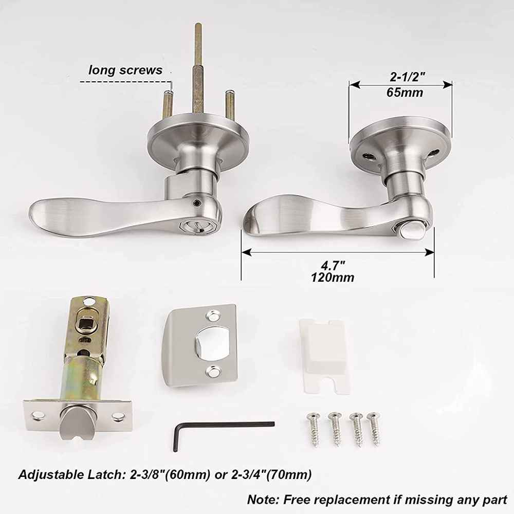 2.5-in. x 0.03-in. Stainless Steel Door Lock In Brushed Nickel