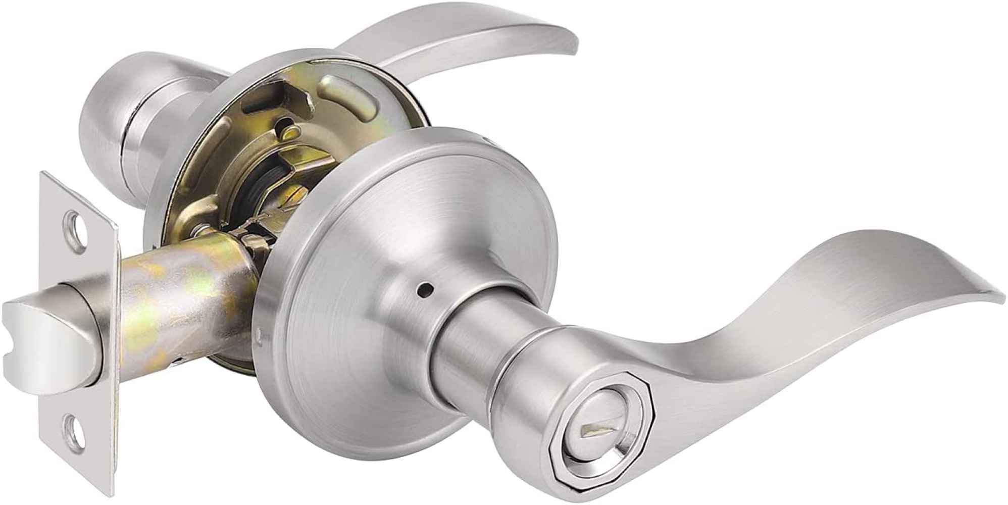 2.5-in. x 0.03-in. Stainless Steel Door Door Lock In Brushed Nickel