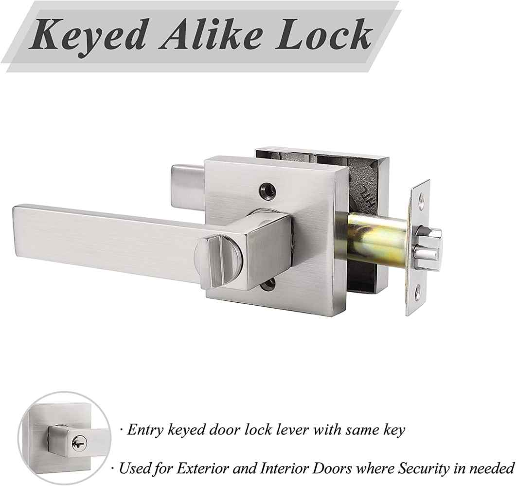 4.7-in. x 0.03-in. Stainless Steel Door Lock In Satin Nickel