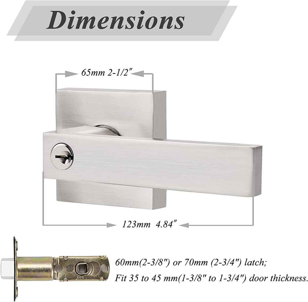 4.7-in. x 0.03-in. Stainless Steel Door Lock In Satin Nickel