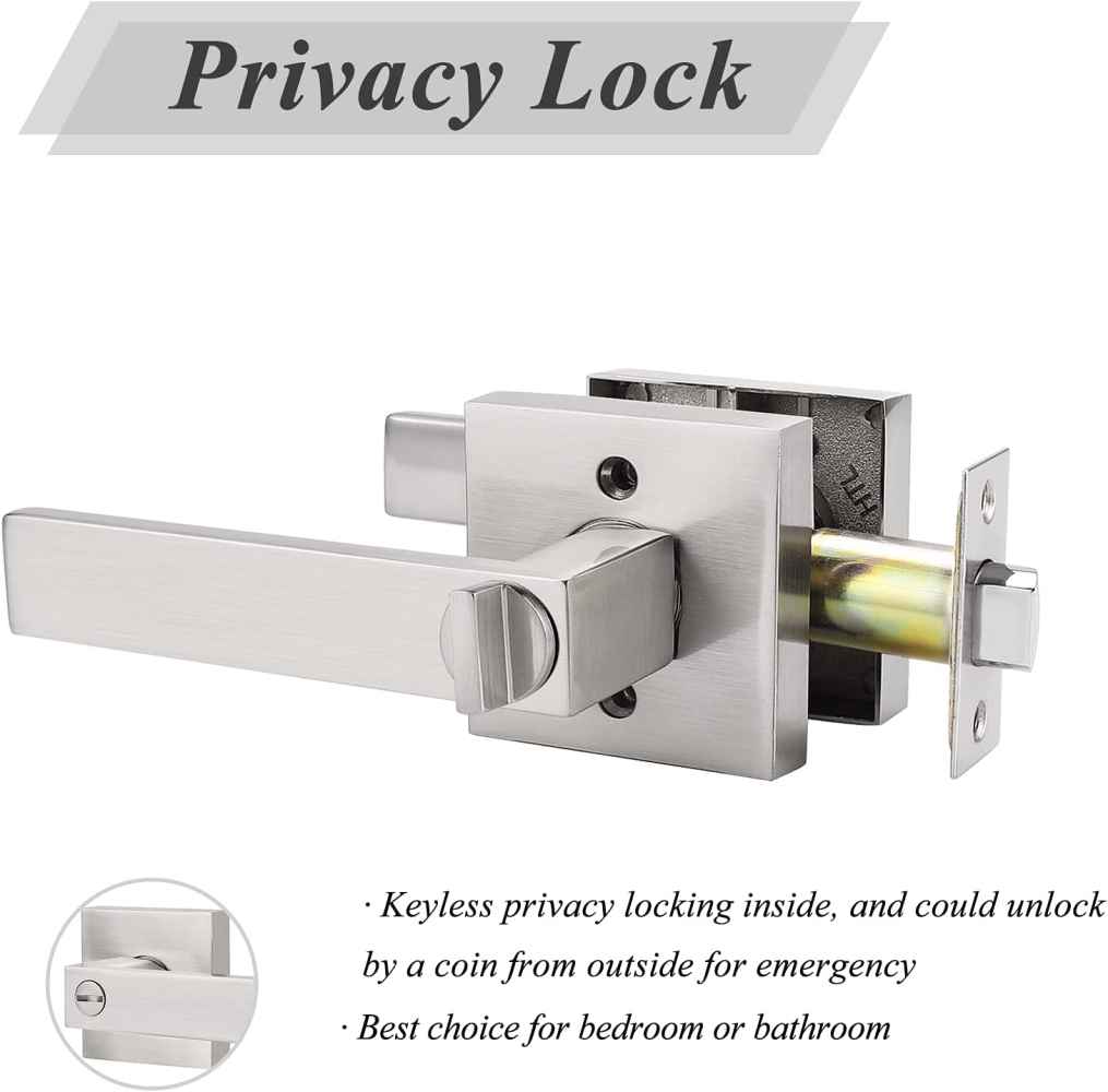 4.8-in. x 0.03-in. Stainless Steel Door Lock In Satin Nickel