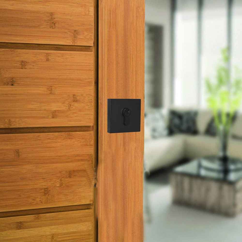 3.5-in. x 3.5-in. Stainless Steel Door Lock In Black
