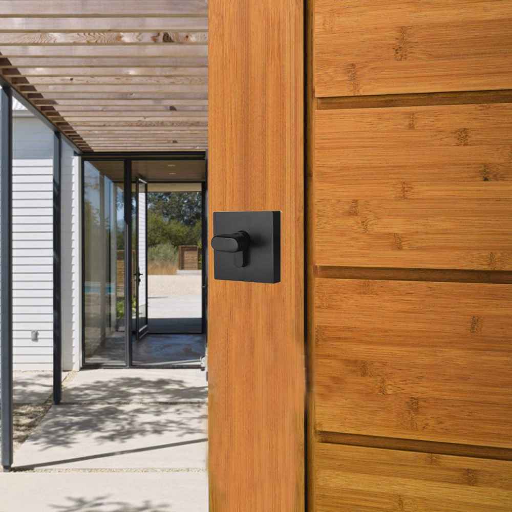3.5-in. x 3.5-in. Stainless Steel Door Lock In Black