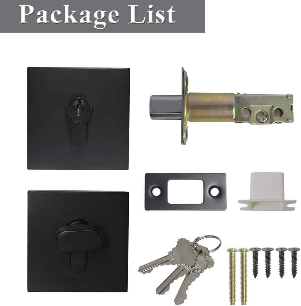 3.5-in. x 3.5-in. Stainless Steel Door Lock In Black