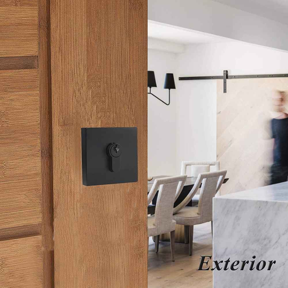 3.5-in. x 3.5-in. Stainless Steel Door Lock In Black