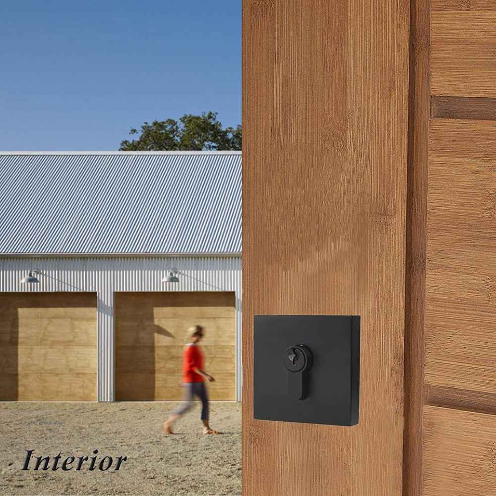 3.5-in. x 3.5-in. Stainless Steel Door Lock In Black