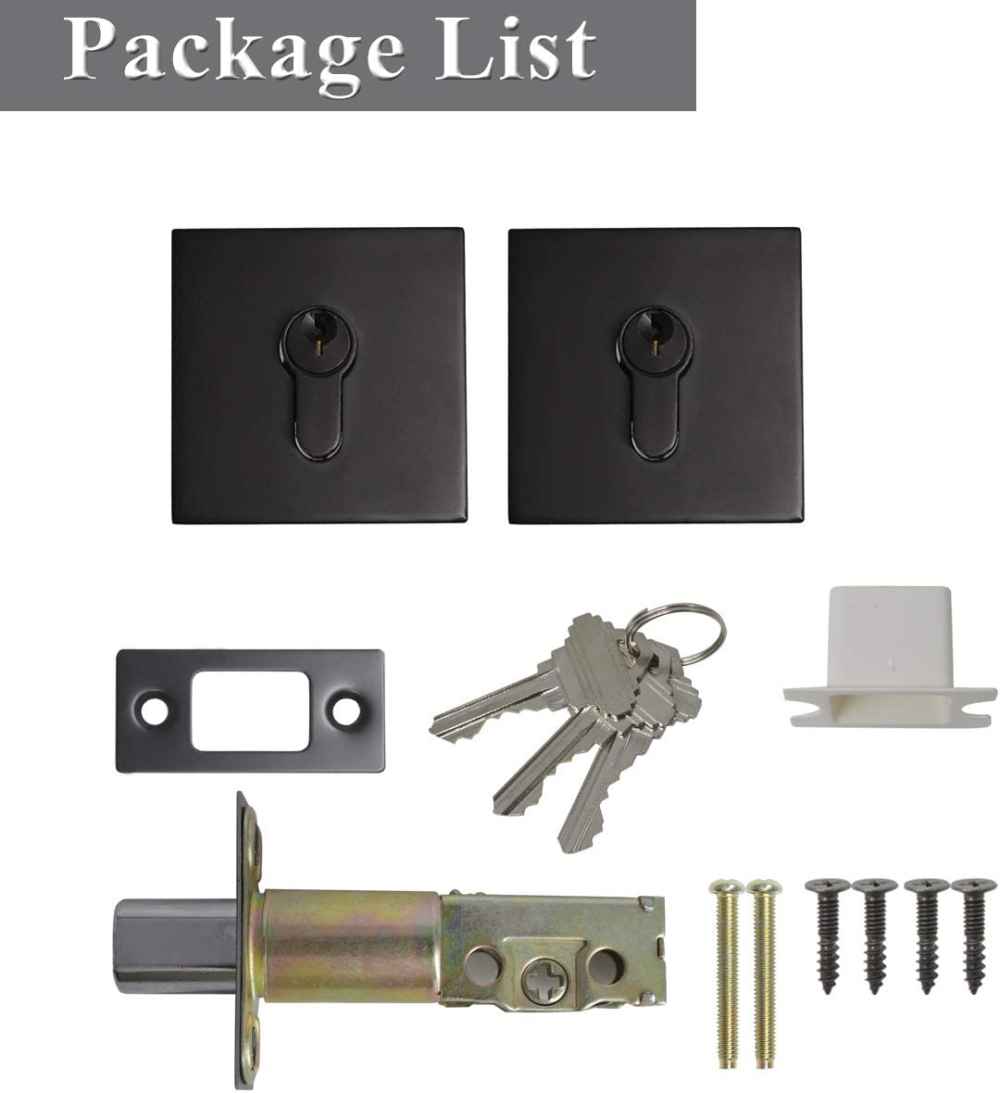 3.5-in. x 3.5-in. Stainless Steel Door Lock In Black