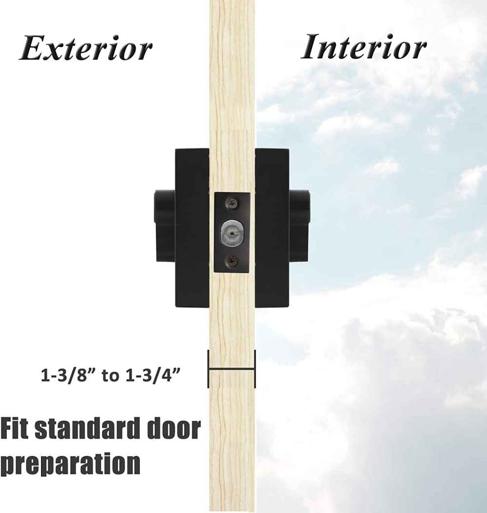 3.5-in. x 3.5-in. Stainless Steel Door Lock In Black