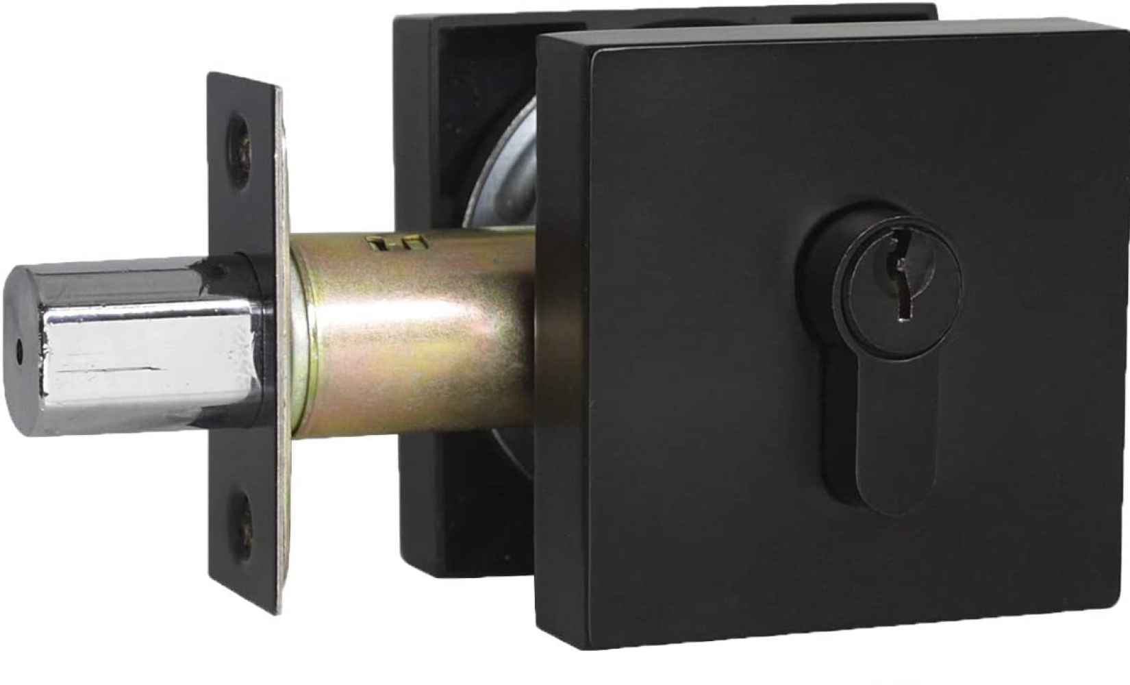 3.5-in. x 3.5-in. Stainless Steel Door Door Lock In Black