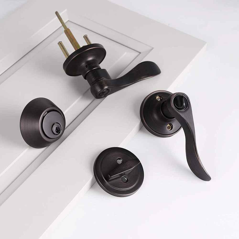 5-in. x 0.01-in. Stainless Steel Door Lock In Oil Rubbed Bronze