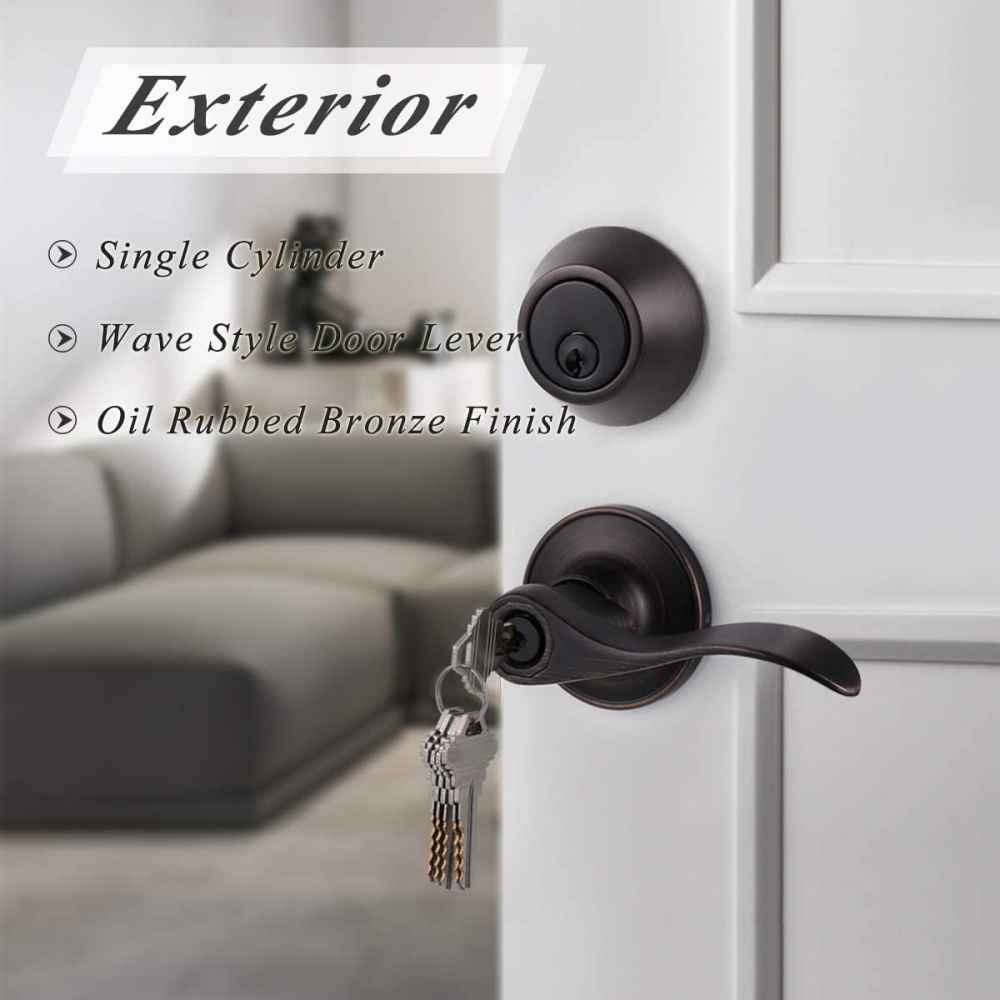 5-in. x 0.01-in. Stainless Steel Door Lock In Oil Rubbed Bronze