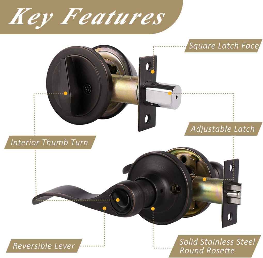 5-in. x 0.01-in. Stainless Steel Door Lock In Oil Rubbed Bronze