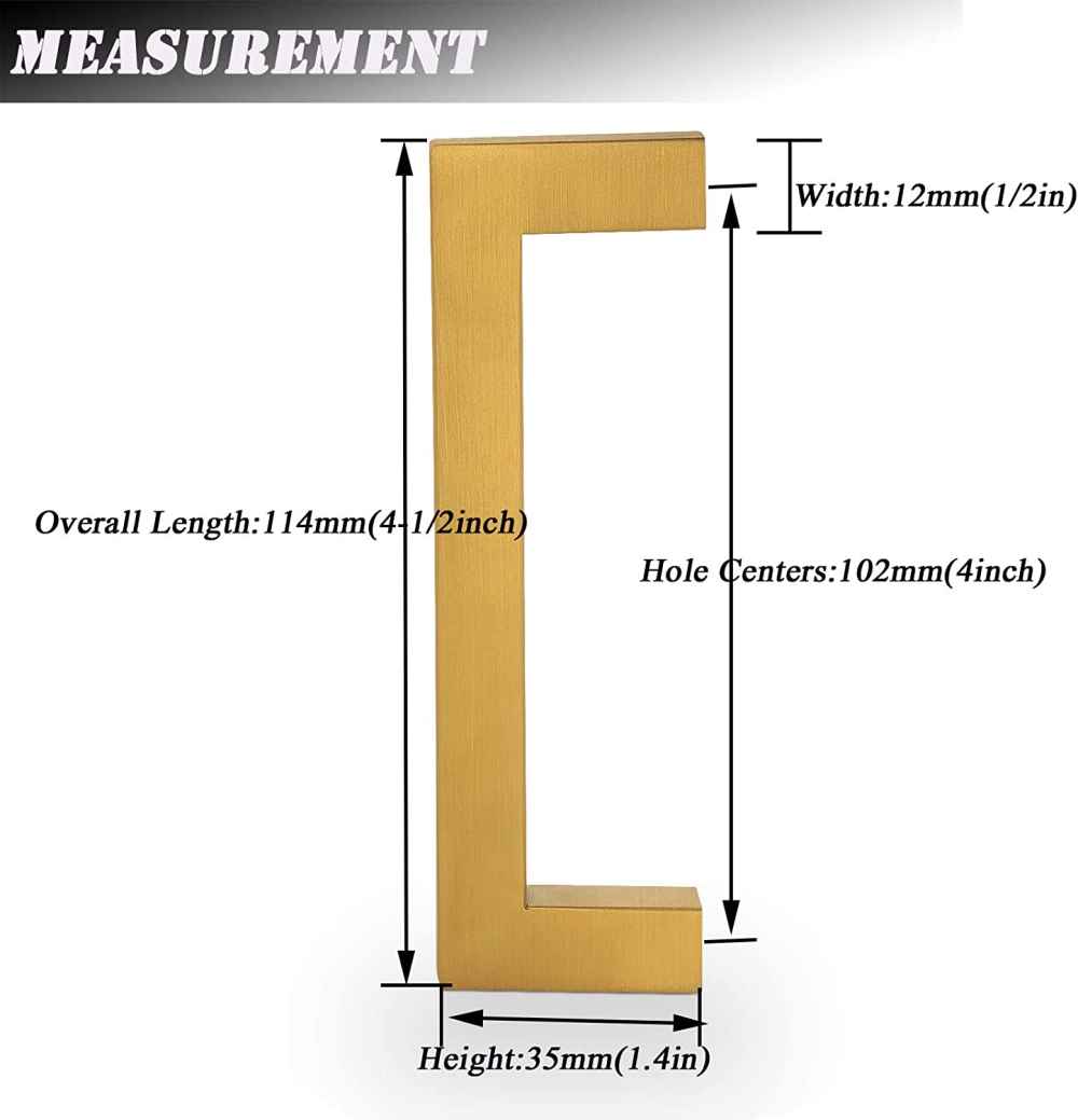 4.5-in. x 1.4-in. Stainless Steel Cabinet Cabinet Handle In Gold