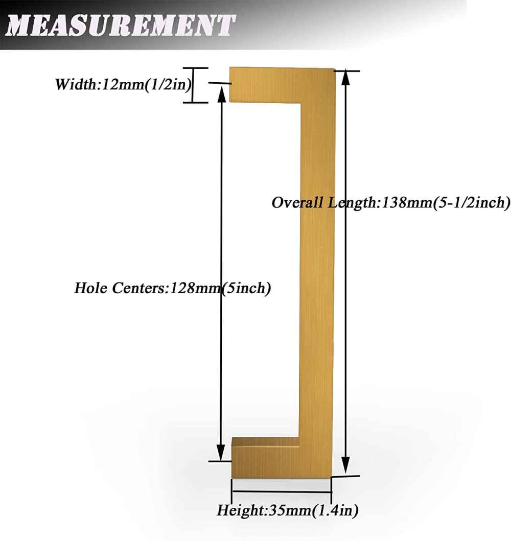 5.5-in. x 1.4-in. Stainless Steel Cabinet Handle In Gold