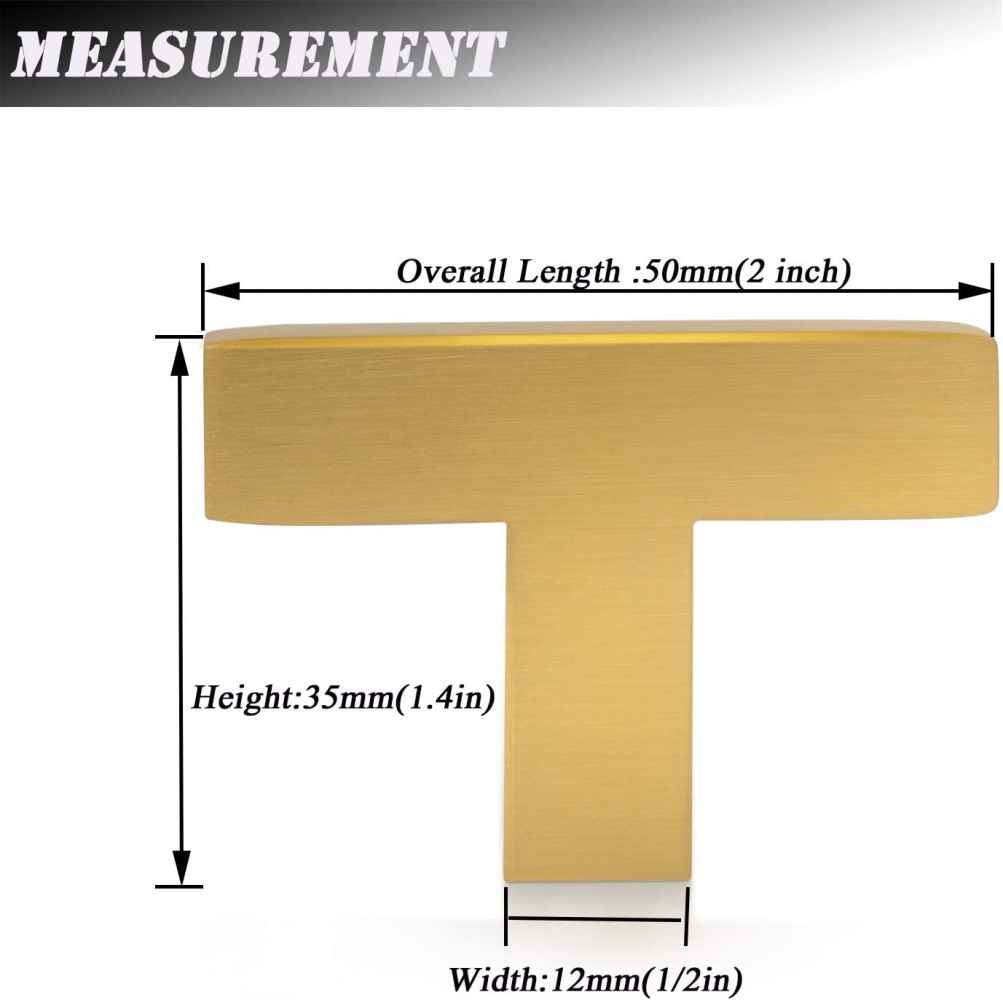 2-in. x 1.4-in. Stainless Steel Cabinet Knob In Gold