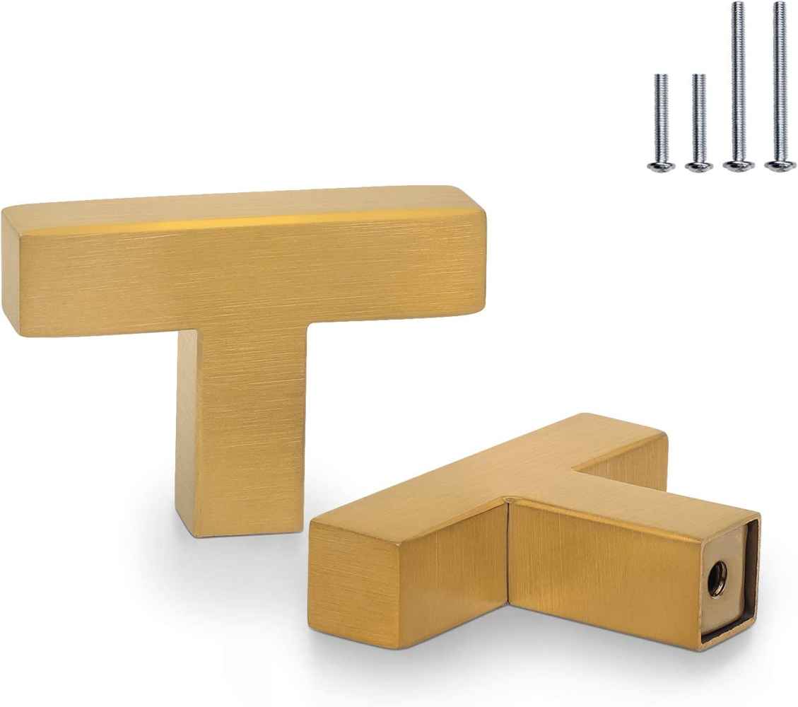 2-in. x 1.4-in. Stainless Steel Cabinet Cabinet Knob In Gold
