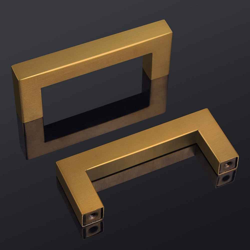 3.4-in. x 1.4-in. Stainless Steel Cabinet Handle In Gold
