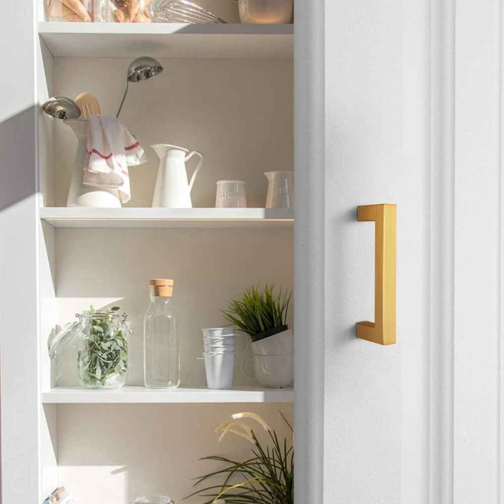 3.4-in. x 1.4-in. Stainless Steel Cabinet Handle In Gold
