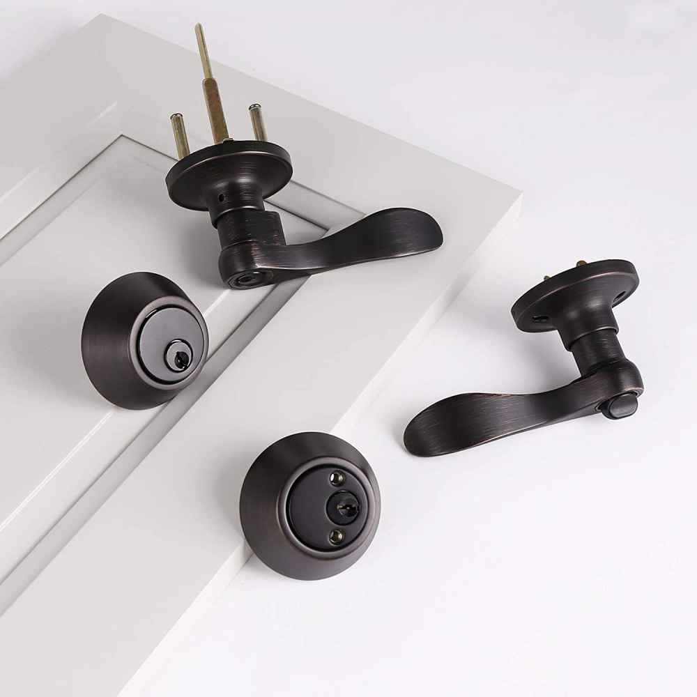 5-in. x 0.02-in. Stainless Steel Door Lock In Oil Rubbed Bronze