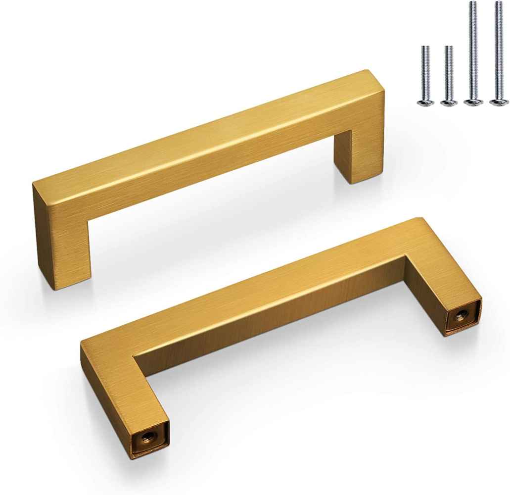 4.2-in. x 1.4-in. Stainless Steel Cabinet Cabinet Handle In Gold