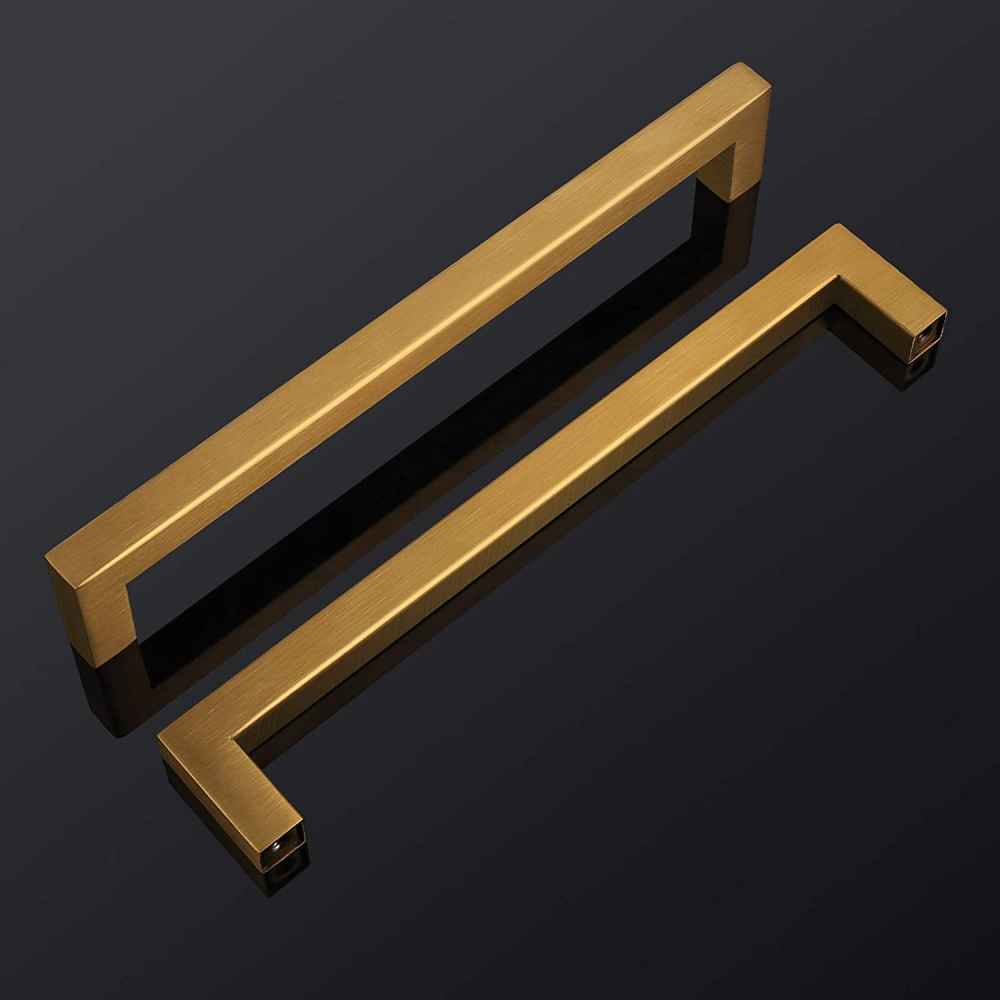 8-in. x 1.4-in. Stainless Steel Cabinet Handle In Gold