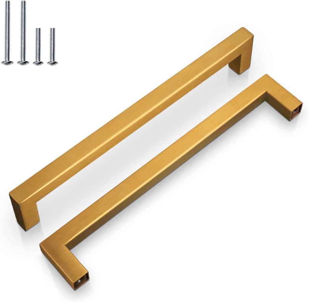 8-in. x 1.4-in. Stainless Steel Cabinet Cabinet Handle In Gold